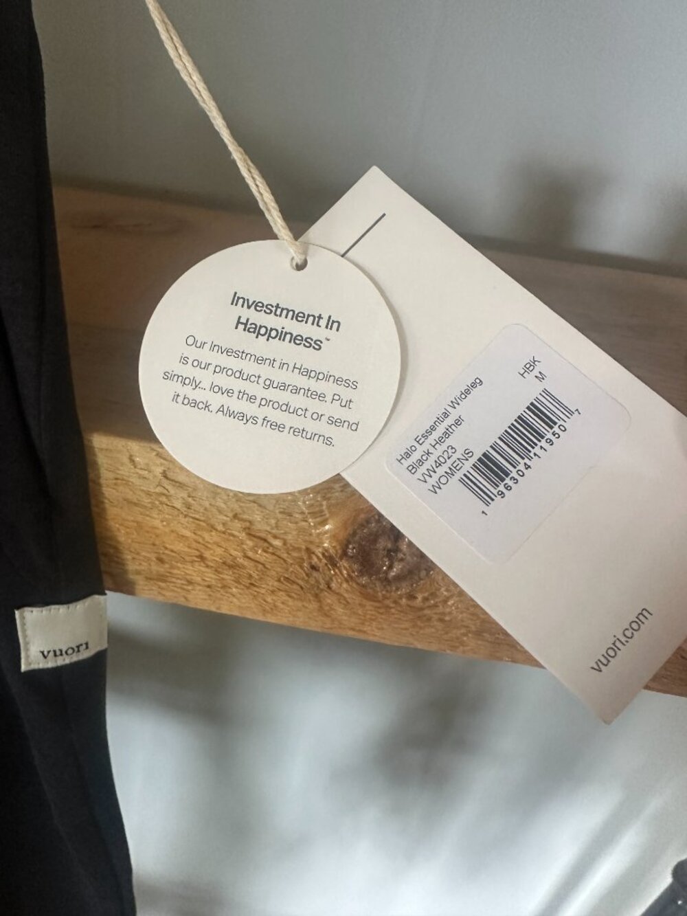 NWT Vuori Halo Essential Wideleg Pants Black Heather M - Picture 7 of 10